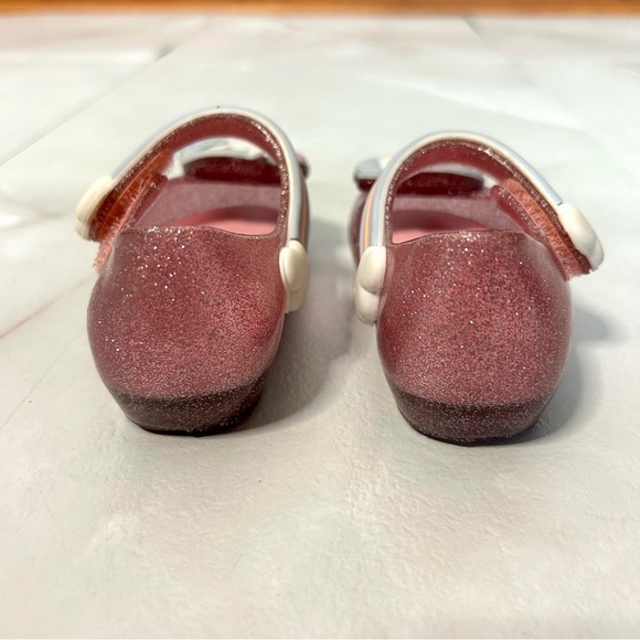 Mini Melissa Pink Glitter Unicorn Shoes Girls Size 5 Sandals - Picture 4 of 9